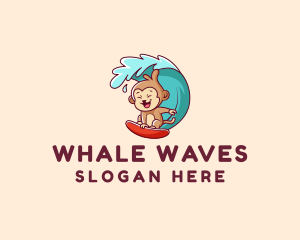 Monkey Wave Surfer  logo design