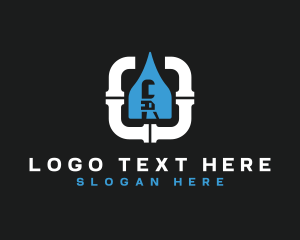 Faucet - Water Plumbing Wrench logo design