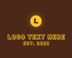 Summer - Retro Hipster Sunburst logo design