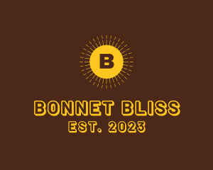 Retro Hipster Sunburst logo design