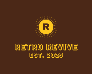 Nostalgic - Retro Hipster Sunburst logo design