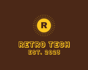 Retro Hipster Sunburst logo design