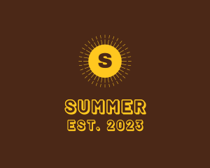 Retro Hipster Sunburst logo design