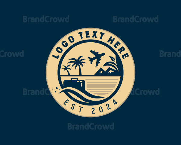 Beach Vacation Travel Logo