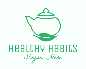 Organic Tea Teapot logo design