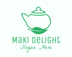 Organic Tea Teapot logo design