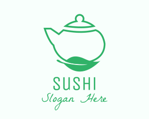 Organic Tea Teapot logo design