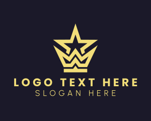 Tiara - Yellow Star Crown logo design
