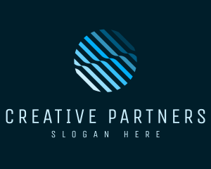 Modern Sphere Stripes logo design