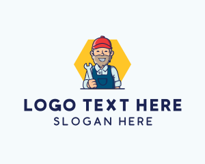 Car Repair - Handyman Mechanic Man logo design