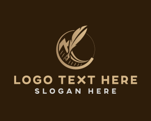 Feather - Legal Document Letter logo design