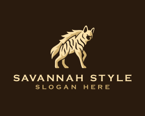 Savannah - Wild Hyena Animal logo design