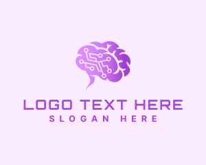 Science - Tech Brain Circuit logo design