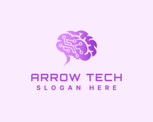 Tech Brain Circuit logo design