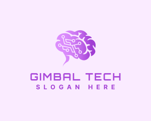 Tech Brain Circuit logo design