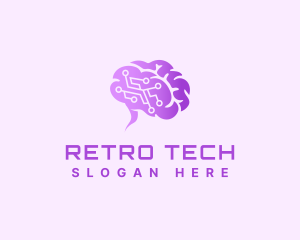 Tech Brain Circuit logo design