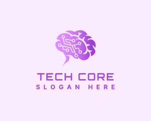 Tech Brain Circuit logo design