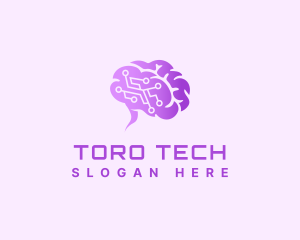 Tech Brain Circuit logo design