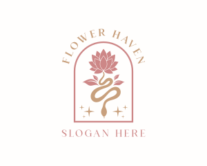 Lotus Flower Snake logo design