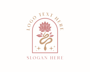 Boutique - Lotus Flower Snake logo design