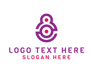 Modern Technology Number 8 logo design