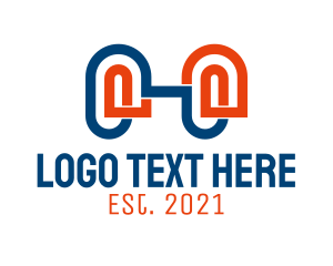 Office Supplies - Paper Clip Letter H logo design
