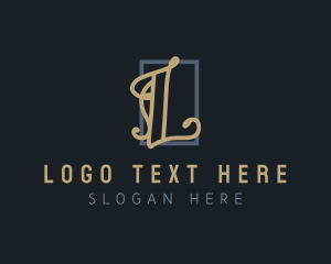 Letter L - Cursive Calligraphy Letter L logo design