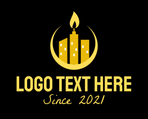 Spiritual - Yellow City Candle logo design