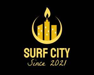 Yellow City Candle  logo design