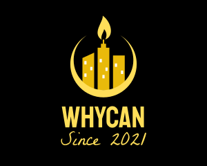 Flame - Yellow City Candle logo design