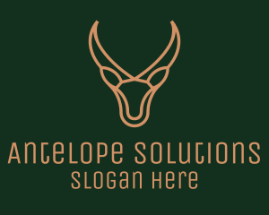 Gazelle Antler Monoline logo design