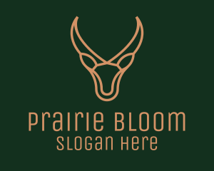 Prairie - Gazelle Antler Monoline logo design