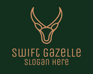 Gazelle Antler Monoline logo design