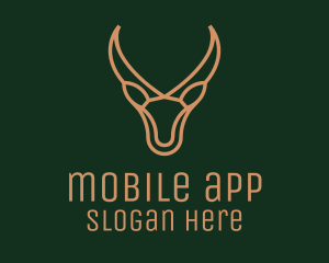 Bust - Gazelle Antler Monoline logo design