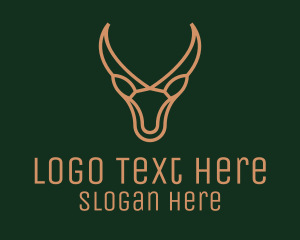 Horn - Gazelle Antler Monoline logo design