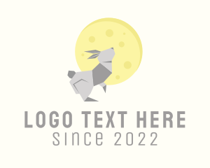 Wallpaper - Moon Rabbit Origami logo design