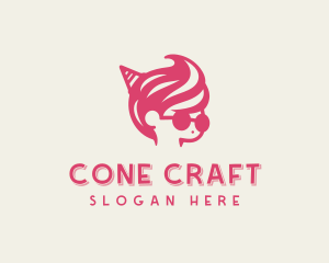 Cone - Ice Cream Swirl Boy logo design