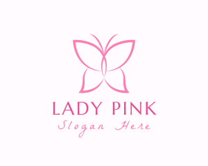 Pink Beauty Butterfly logo design