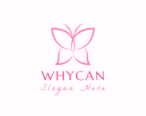 Insect - Pink Beauty Butterfly logo design