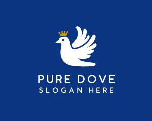 Dove Crown Bird logo design