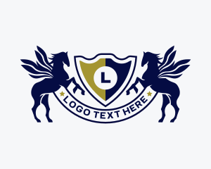Security - Horse Pegasus Crest logo design