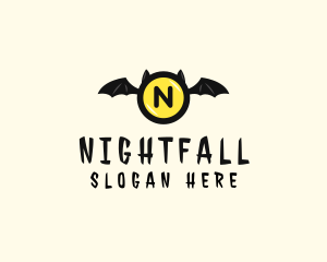 Nocturnal - Bat Wings Eye Telescope logo design