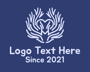 Blue - Sea Heart Coral logo design