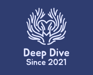 Submarine - Sea Heart Coral logo design