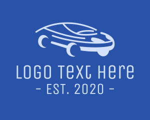 Sports Car - Blue Modern Automobile logo design