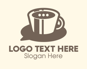 Chat Box - Coffee Cup Chat Messaging logo design