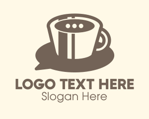 Mobile Application - Coffee Cup Chat Messaging logo design