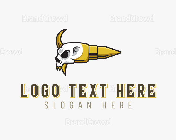 Hunter Skull Bullet Logo