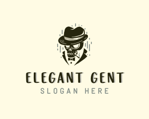 Gentleman - Skull Gentleman Smoker logo design