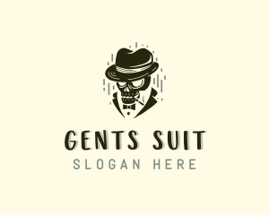 Skull Gentleman Smoker logo design